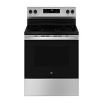 GE - 5.3 Cu. Ft. Freestanding Electric Range with Steam Cleaning and 4 Burner Radiant Cooktop - Stainless Steel