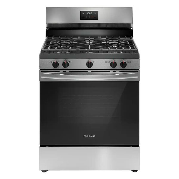 Frigidaire - 5.1 Cu. Ft Freestanding Gas Range with Quick Boil Burner - Stainless Steel