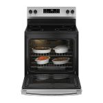 GE - 5.3 Cu. Ft. Freestanding Electric Range with Steam Cleaning and 4 Burner Radiant Cooktop - Stainless Steel - Image 5